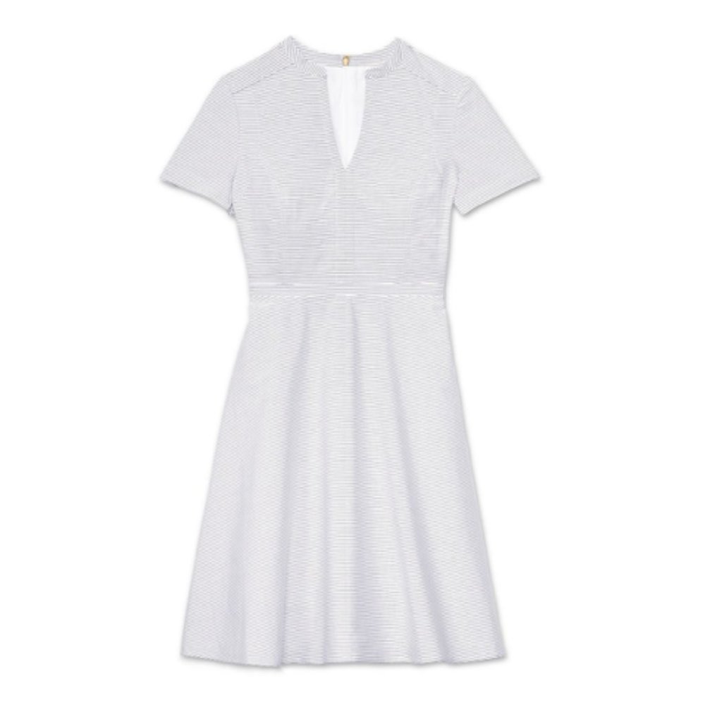 Tory Burch Brooke Dress in White & Blue Stripe